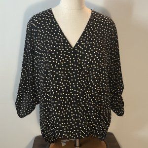 WEST KEI - Allan Surplice Rolltab High Low Blouse